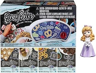 Easy Bake Oven Gift Set with Baking Accessories - 4 Delectable Refill mixes (Red Velvet Strawberry Cupcakes, Donut, Pizza and Whoopie Pies), Designer Kit , Unicorn Sprinkles- Gift Set image