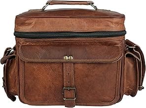 Genuine Leather DSLR SLR Vintage Camera Shoulder Messenger Bag Camera Satchel image