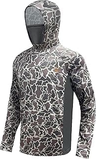 Palmyth Hunting Hoodie with Mask for Men Long Sleeve Sun Protection UV UPF 50+ Camo Fishing Shirts image