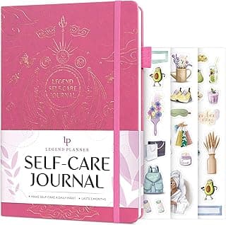 Legend Self-Care Journal – Guided Daily Reflection Journal to Support Mental & Physical Health – Daily Mood, Meditation & Personal Development Notebook – 7.1x10.5”, Lasts 3 Months (Violet Blossom - Gold foil) image