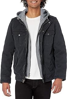 Men's Washed Cotton Hooded Military Jacket