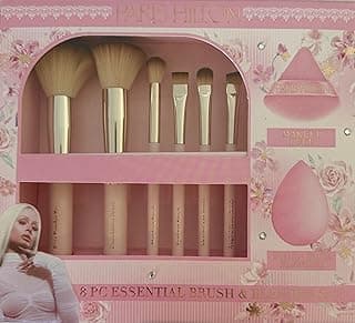 Essential Makeup Brush and Beauty Blender Set, 6 Piece Collection, Pink