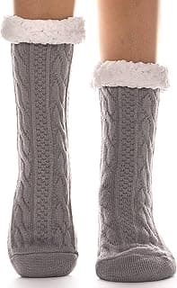 EBMORE Women Slipper Fuzzy Socks Fluffy Cozy Cabin Warm Winter Soft Thick Comfy Fleece Non Slip Home Socks image