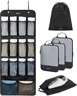 Packing Cubes for Travel, 6 set Suitcase Organizer With Foldable Hanging Bag image