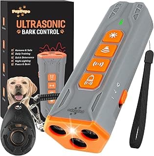 Dog Bark Deterrent Device with Training Clicker 3X Ultrasonic Anti Barking Device for Dogs | 23ft Long Range, 4 Adjustable Modes, Rechargeable | Dog Bark Control for Small, Medium, Large Dogs