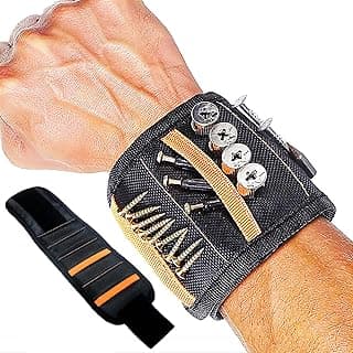 Magnetic Wristband with 15 Strong Magnets for Holding Screws Nails Drill Bits Bolts Tools - Best Armband Tool for Men, DIY Handyman, Father/Dad, Husband, Boyfriend image