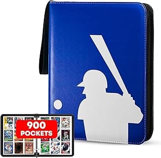 Baseball Card Binder 900 Pockets, Baseball Binder for Trading Cards, Baseball Binder, Baseball Card Album, Baseball Card Book, Baseball Card Binders,Collectible Trading Card Album fits 900 cards. image