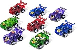 Mini Cars- Party Pack Assorted Pull Back Friction Racing Cars Vehicles Set Fun Gift Party Favors for Kids Bulk Pack of 24 image