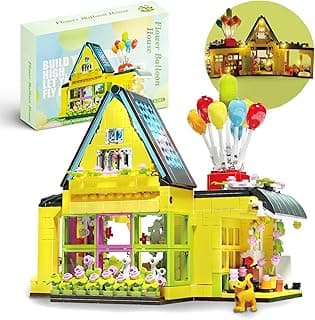 Architecture Building Blocks Playset with LED Lights, DIY Assembling Flower House Building Toys Set, Splicing Street View Brick Model Kit for Collectible and Decor (891 Pcs) image