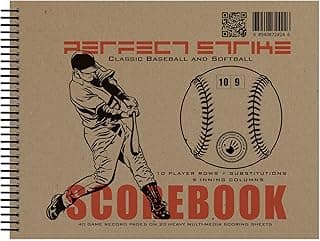 Perfect Strike Baseball Scorebook with Rules and Scoring Instructions : Heavy Duty Scorekeeping Book. Great for Baseball and Softball. (5 Books) image