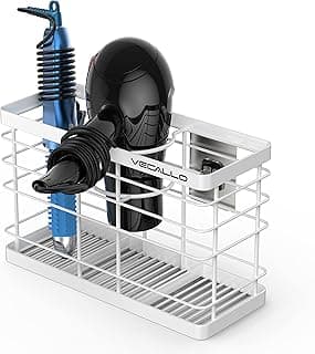 Hair Tool Organizer, Curling Iron Stands, Bathroom Organizer Basket Hair Supplies Organizer Storage Hair Dryer Holder- Wall Mount No Drilling image