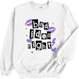 Bad Idea Right? Graphic Sweatshirt, White, Funny Casual Hoodie image