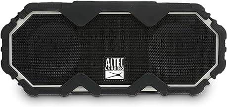 Altec Lansing Mini LifeJacket Jolt Bluetooth Speaker with Qi, Wireless, Waterproof, Portable, Speakers, Loud Volume, Strong Bass, Rich Stereo System, Microphone, 16 Hour Battery, 100 ft Range, Gray image
