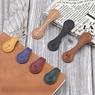 Customized Magnetic Leather Bookmarks,Personalized Engraved Bookmarks Inspirational Texts or Name,Give for Readers, Children, Teachers,Classmates,Book Lovers Gifts (10pcs) image