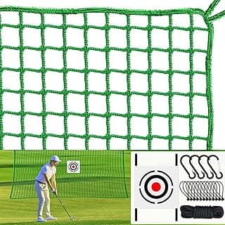 Golf Practice Net - Golf Hitting Net with Target Cloth as Ball Batting Net for Outdoor & Indoor, Heavy Duty Nylon Sports Barrier Netting as Soccer