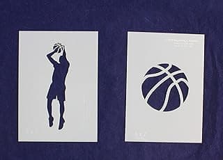 Basketball Stencils 2 Piece Set 5 x 7 Inches image