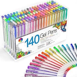 Smart Color Art 140 Colors Gel Pens Set Gel Pen for Adult Coloring Books Drawing Painting Writing image