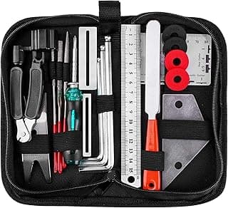 Guitar Repair Tools 20PCs Guitar Tool with String Organizer Guitar Winder String Cutter String Action Ruler Gauge Fingaorad Guard Fret Files image