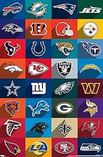 Trends International NFL League - Logos 24 Wall Poster, 34L x 22.4W, Unframed Version image