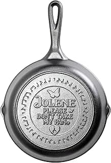 Lodge 8 Inch Dolly Parton Pre-Seasoned Cast Iron Stamped Skillet - Signature Teardrop Handle - Use in the Oven, on the Stove, on the Grill, or Over a Campfire - Jolene image