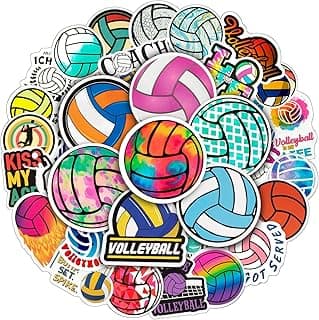 200PCS Waterproof Volleyball Stickers - Large Vinyl Volleyball Stickers for Water Bottles, Volleyball Gifts for Teen Girls Team Coach Players
