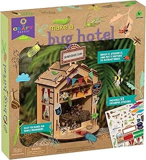 PlayMonster Craft-Tastic — Make A Bug Hotel — DIY Nature Craft Kit — No Tools Needed — Decorate Your Hotel with Stickers — Ages 4+ with Help image