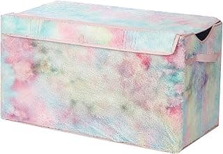 Heritage Kids Sorbet Dream Faux Fur Collapsible Toy Storage Trunk, 28" W, Tie Dye