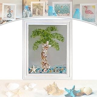 Sea Glass Art Kit, DIY Resin Beach Art Kit, DIY Mosaic Arts and Craft Kits, Sea Glass Art Kits for Adults, Resin Beach Art Kit for Home & Weddings Decoration (Palm Tree) image