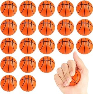 Mini Basketball Stress Ball 20 Packs Basketball Party Favors Small Foam Squeeze Anxiety Toy Sports Squishy Ball for Kids School Carnival Reward Christmas Party Bag Gift Fillers image