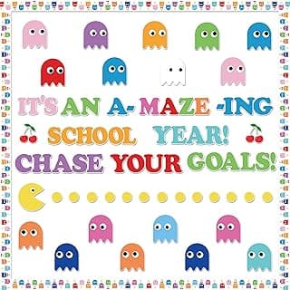 Axbvok9Uconie Maze Bulletin Board Cutouts - 136Pcs Back to School Posters Supplies Classroom Decoration Set DIY Art Craft Educational Charts For First Day of School Kindergarten Kids Chase Your Goals
