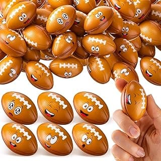 36 Pcs Mini Face Football Stress Balls Bulk Small Footballs Stress and Anxiety Relief Toy Foam Sports Squeeze Balls for School Carnival Reward Sports Football Theme Party Favors Gifts image