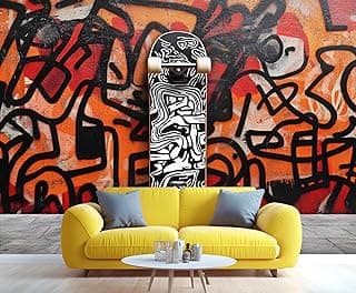 Graffiti Skateboard Mural Wallpaper, Urban Street Art Wall Murals, Street Style Graffiti Wallpaper for Bedroom, Large Wall Mural for Restaurant Bar KTV Decor - 118" x 83" (Not Peel n' Stick)