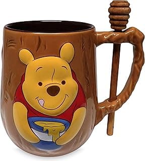 Parks Exclusive - Ceramic Coffee Mug - Winnie the Pooh Sculpted with Honey Stick Stirrer, 25 ounces