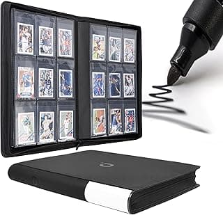 Semi Rigid Card Holder Binder - Card Saver 1 Binder for Semi Rigid Card Holders, Semi Rigid Card Holder Album Fits 360 Cards（Model A，Classic Black）