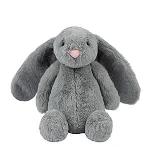 Best Pet Supplies Interactive Bunny Buddy Dog Toy with Crinkle and Squeaky Enrichment for Small and Medium Breed Puppies or Dogs, Cute and Plush - Bunny (Gray) image