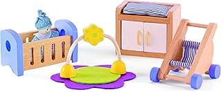 Wooden Doll House Furniture Baby's Room Set,White image