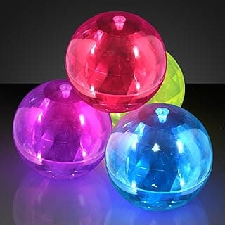 4" Big Assorted Colors Light up Bouncy Balls with Flashing LEDs (Set of 6) image