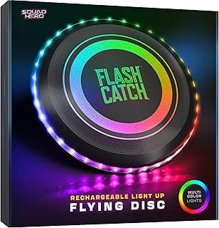 Light-up Flying Disc - Rechargeable, Multi Color, Motion Activated Frisbee - Teen Boy Gifts - Cool Birthday Men - 13 Year Old Boys Gift - Teenage Boy - Teens Stuff 10-12 12-14 13-15 image