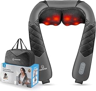 COMFIER Shiatsu Neck Shoulder Massager, Back Massager with Heat, Deep Tissue 4D Kneading Pillow Massager with Portable Storage Bag, Home, Office and Car Use image