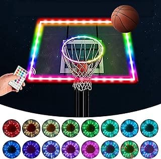 Green Bean LED Basketball Hoop Light Rim and Backboard, Remote Control Basketball Rim Light with 16 Colors 7 Flashing Mode for Playing Basketball in The Dark (Rim and Backboard not Included) image