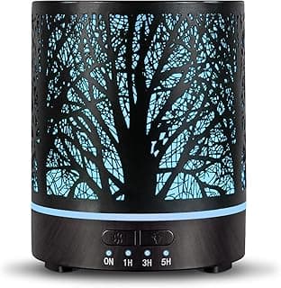 Essential Oil Diffuser Aromatherapy Diffuser -300ml Metal Electric Ultrasonic Cool Mist Oil Diffuser for Large Room with Waterless Auto Shut-Off, 4 Timer Setting &7 Colors Night Light for Home Office image