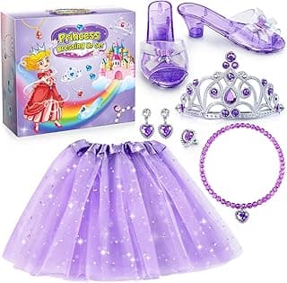 Heyzeibo Princess Shoes Set, Princess Dresses for girls 4-6, Princess Dressing up Toys for Christmas Birthday image