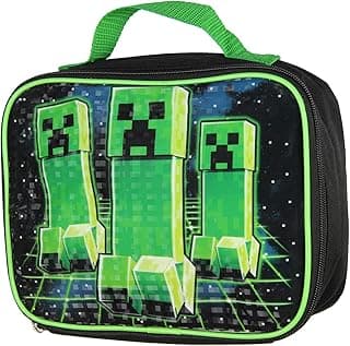 Minecraft Creeper Stalk Video Game Insulated Lunch Box Bag Tote image