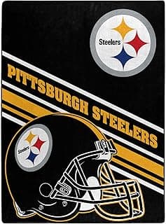 Northwest NFL Pittsburgh Steelers Unisex-Adult Raschel Throw Blanket, 60" x 80", Slant
