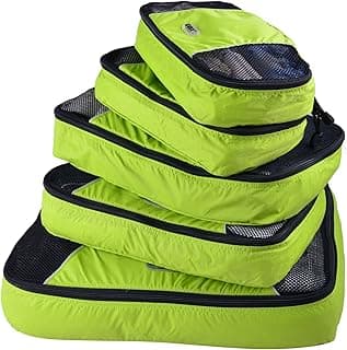 Ultra Light 5 piece Packing Cubes Travel Luggage Organizer 1 Large 2 Medium 2 Small