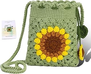 Fedmut Crochet Kit for Beginners - Phonebag Crochet Starter Kit with Video Tutorials and Yarns, Hook, Accessories for Adult Knitting Craft DIY