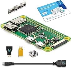 Raspberry Pi Zero W with Vilros Adapters & Quickstart E-Book Download Code-includes USB OTG Adapter, HDMI Adapter, Camera Module Adapter, 40 Pin Header, Heatsink & Vilros Pi Zero Quickstart Ebook image