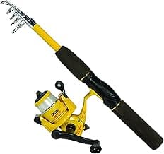 Eagle Claw PK56TS Pack-It Spin Combo Telescopic Rod (1 Piece), Yellow, 5-Feet 6-Inch image