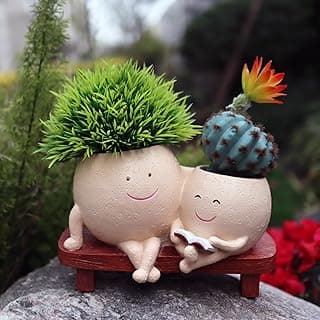 Face Pots for Plants, Cute Head Planter Flower Pots for Indoor Outdoor Plants, Modern Lady Head Vase Girl Face Planter, Unique Plant Pots, Macetas image