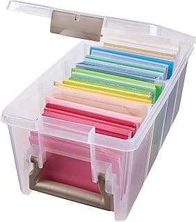 ArtBin Semi Satchel Portable Craft Organizer with 3 Dividers - Clear Plastic Storage Case for Art & Craft Supplies image
